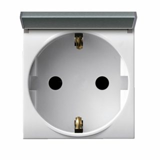 AVE 2P+E 16A SCHUKO SOCKET+LID DOMUS 2M — 441090SS