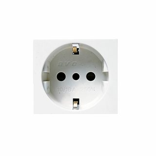AVE Schuko socket outlet 2P+E 16A 250V – shuttered – 2 modules — 45B90TS