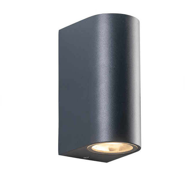ACA Lighting GU10 WALL LUMINAIRE 230V AC DARK GREY IP44 MAX.2X35W — LG2202GU10G