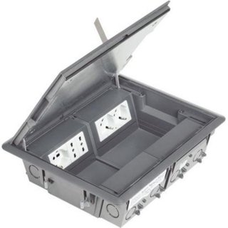 BTicino Floor boxes for installation in floating and concrete floors. To be equipped with MatixGO functions or DIN modules. Modules 8-10. — 150701G