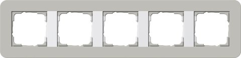 Gira E3 cover frame grey soft touch with pure white glossy carrier frame grey Soft Touch with pure white glossy carrier frame — 0215412