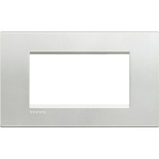 BTicino Square cover plate 4 modules - silver — LNA4804AG