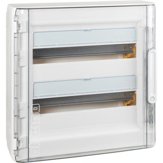 BTicino Wall mounted switchboard with box and transparent door, 36 modules — F305PT36