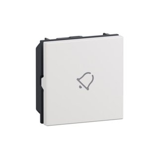 BTicino Axial pushbutton 1P (NO) 10 A 250 V with BELL symbol - automatic terminals - 2 modules — YW4055DM2A