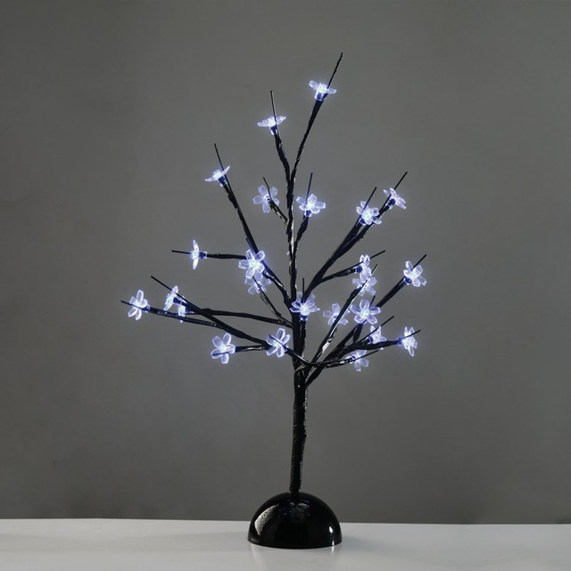 ACA Lighting "TABLE TREE", 25 LED MOTIF LIGHTS WITH BATTERY (3xAA), COOL WHITE, IP20 10x10x45cm — X1025211