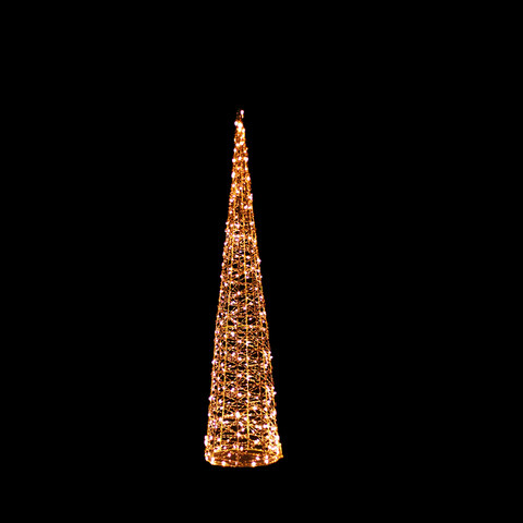 ACA Lighting LED CHRISTMAS CONE GOLDEN WW IP44 H600MM 200LED 4.5V 3.6W 10% FLASHING 5M LEADWIRE — manufacturer representative image