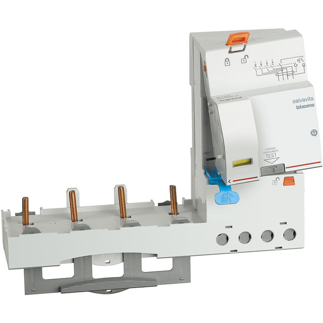 BTicino Earth leakage module 4P - type A - In= 63A - Idn= 300mA - Vn= 400Vac — G44XA63