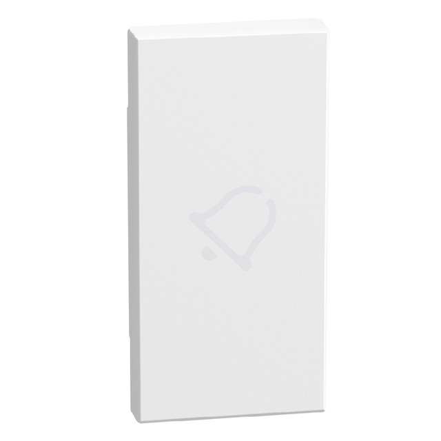 BTicino lightable key cover with bell symbol, 1 module white, axial — YW4916D