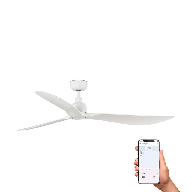 Faro Barcelona OUTWOOD L Ceiling fan white IP44 TUYA — 34363WT