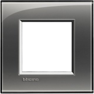 BTicino Square cover plate 2 modules - London smoke — LNA4802KF