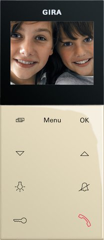 Gira Surface-mounted video home station Plus cream white glossy System 55 — 123901