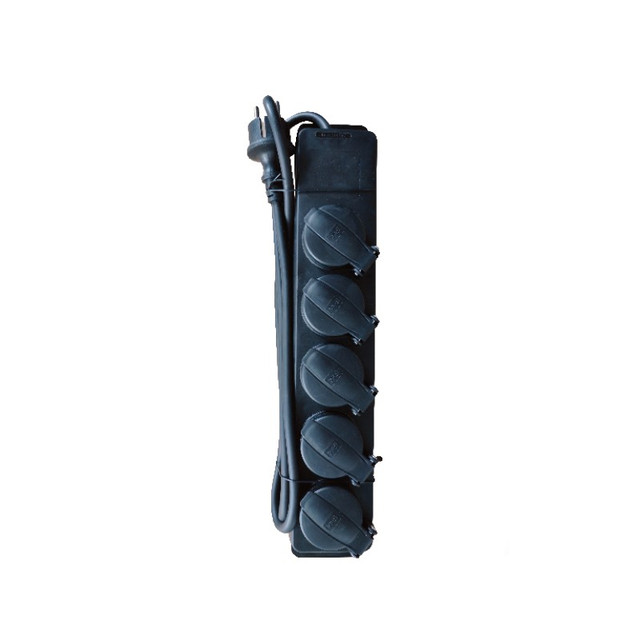 ACA Lighting MULTISTRIP 5 SOCKETS WITH CHILD PROTECTION NO SWITCH 16A IP44 WITH CABLE H05RR-F 3x1.5mm2/ 1.5m — BMS44C515