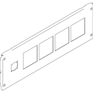 BTicino Front panel with 4 screws for 4 measure instruments 72x72mm 600x200mm — 9530SNC