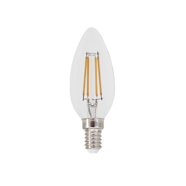 ACA Lighting LED FILAMENT E14 STEP-DIM C35 4W 2700K 230V AC 570LM RA80 30000H 360° — FLAM4WWSD — manufacturer representative image