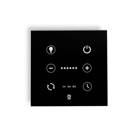 Faro Barcelona Black wall controller for DC fan with dimmable light — manufacturer representative image