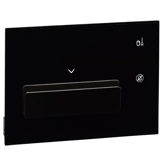 BTicino Advanced Black touch badge holder, Premium line in BUS-SCS with RID reader for hotel room power supply. — FL4649