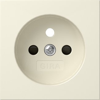Gira Cover for socket outlet with earth pin 16 A 250 V~ and increased contact protection (Safety Plus) cream white glossy System 55 — 494501