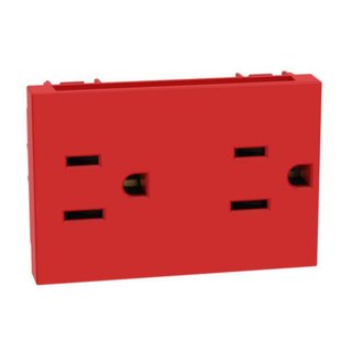 BTicino American standard socket outlets. Universal duplex socket 2P+E 15 A - 127/250 Va.c. - Red — J4188R