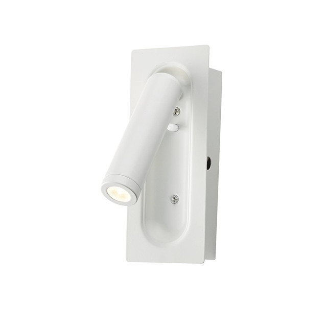 ACA Lighting WALL LAMP LED 3W 3200K 190LM WHITE METAL RECESSED 7X5X17CM AIAS — SF701LEDW