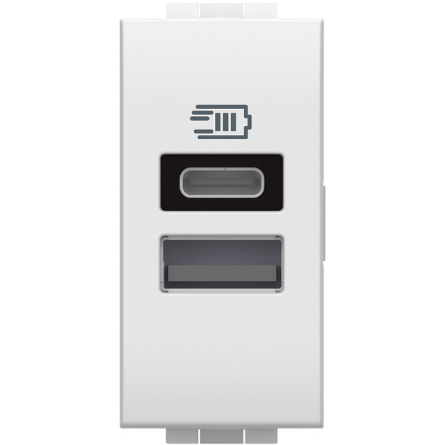 BTicino 5 Vdc type A and C USB charger for 1 device up to 3A or 2 devices up to 1.5A — N4191AC