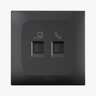 AVE R45 DATA+RJ11 TEL. SOCKET 2 GANG — BSG210C6-24K