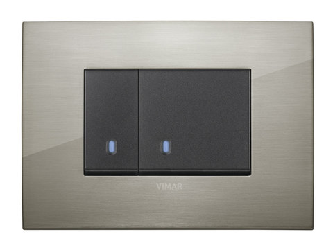 Vimar 2P 16(3)A 1-way switch +key grey — manufacturer representative image