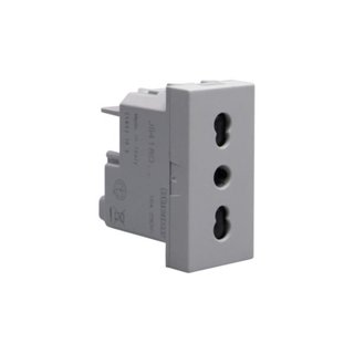 BTicino Italian standard P17/11 socket outlets. 2 P+E 16 A 250 Va.c.Grey — JG4180