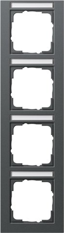 Gira E2 cover frame with inscription space anthracite anthracite — 111423