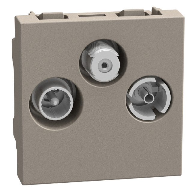 BTicino Star demixed TV-R-SAT sockets - 2 modules - stone — YG4210M2D