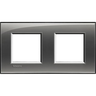 BTicino Square cover plate 2x2P 71mm London fog — LNA4802M2KF