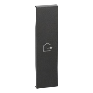 BTicino Lightable cover, 1 module - GOING OUT symbol. For devices item K4672M2L, K4652M2 and K4652M3. Black. — KG01MHGEN