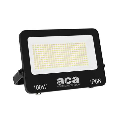 ACA Lighting LED SMD BLACK FLOOD LUMINAIRE 100W 3CCT 10000LM 185-265V RA>80 IP66 — manufacturer representative image
