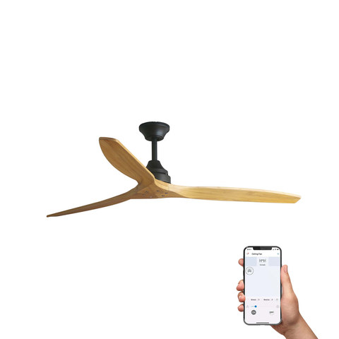 Faro Barcelona ALO L Black/pine fan TUYA — manufacturer representative image