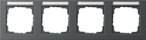 Gira E2 cover frame with inscription space anthracite anthracite — 109423