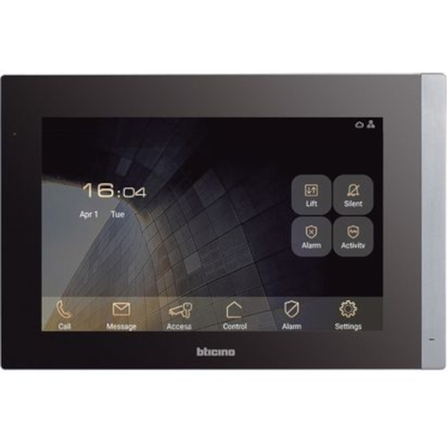 BTicino 10” Touch display premium indoor unit Wi-Fi with Smart Home integration and SOS pushbutton. — 373103