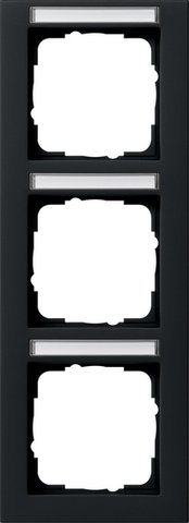 Gira E2 cover frame with inscription space black matt (lacquered) black matt (lacquered) — 110309