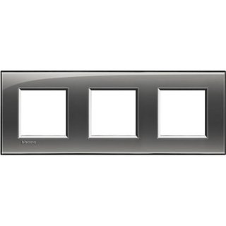 BTicino Square cover plate 2x3P 71mm London fog — LNA4802M3KF