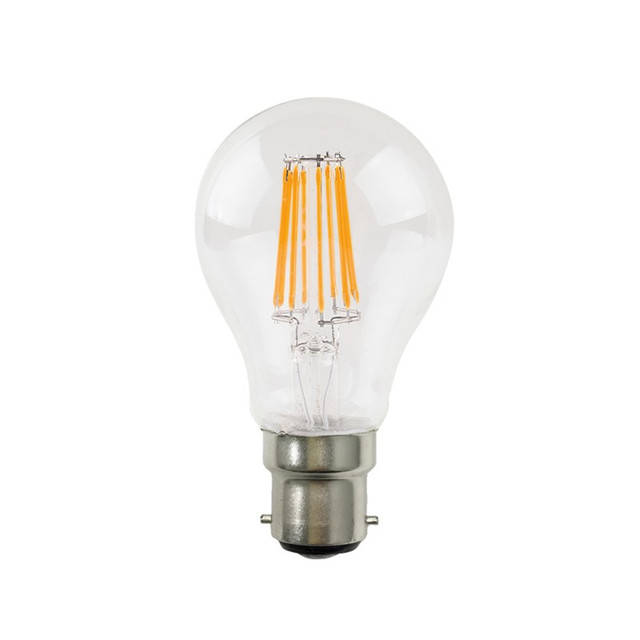ACA Lighting LED FILAMENT B22 A60 8W 4000K 230V AC 903LM RA80 30000H 360° — VINTA8NW22