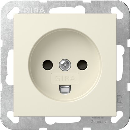 Gira Danish socket outlet 16 A 250 V~ 107-2-D1, DK 1-1b with increased contact protection (Safety Plus) cream white glossy System 55 — 442201