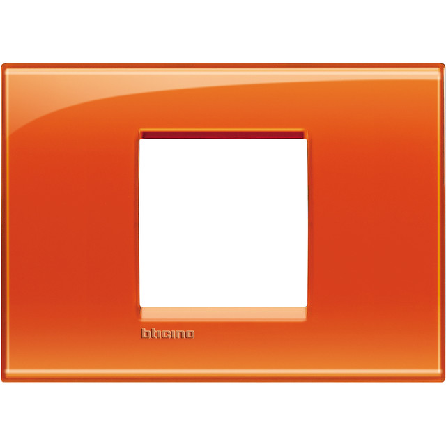 BTicino Square cover plate 2 modules centred - orange deep — LNA4819OD