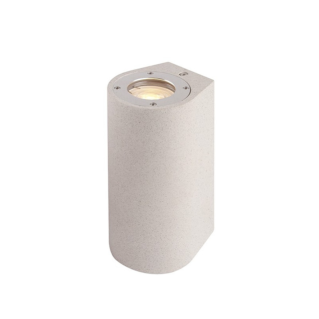 ACA Lighting WALL UP-DOWN ROUND SPOT LUMINAIRE IP65 2XGU10 WHITE CEMENT — MK0522RW