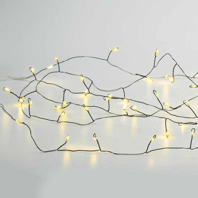 ACA Lighting 300 CLUSTER LED STRING LIGHTS, WW, BLACK COPPER WIRE, ADAPTOR (4.5VDC) & 8 FUNCTIONS,IP44, 3M+3M, 6W — X063001477 — manufacturer representative image