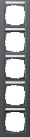 Gira E2 cover frame with inscription space anthracite anthracite — 111523