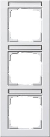 Gira E2 cover frame with inscription space pure white glossy pure white glossy — 110329