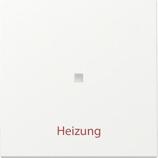 Gira Rocker with control window and imprint “Heizung Ein/Aus” pure white matt — 367827