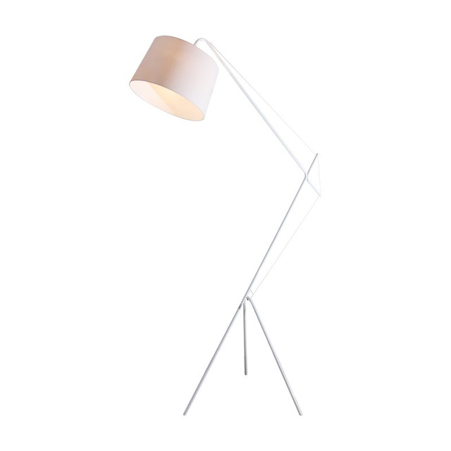 ACA Lighting NETTO FLOOR LAMP WHITE FABRIC SHADE 1XE27 ANDALUSIA — MF14429WH
