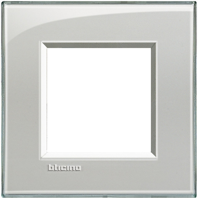 BTicino Square cover plate 2 modules - grey ice — LNA4802KG