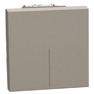 BTicino 4-way switch 1P 10AX 2 modules stone, rocker, lightable, screw & plate terminals — YG4004M2