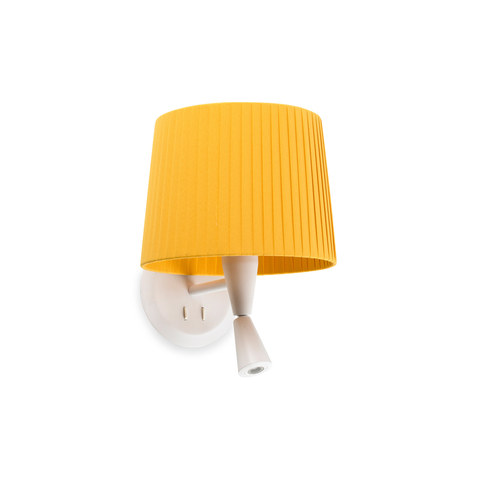 Faro Barcelona SAMBA White/ribbon yellow wall lamp with reading light — manufacturer representative image