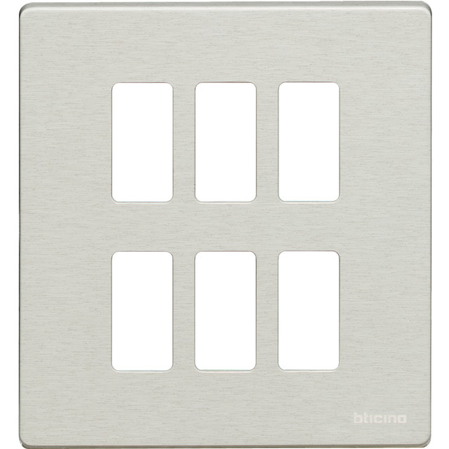 BTicino Cover plate 3+3 modules — 506/6/X